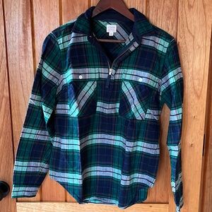 J. Crew flannel, size xs with zipper closure